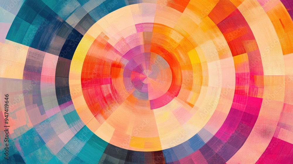 Aufkleber colorful abstract circular geometric background design with a vibrant pattern