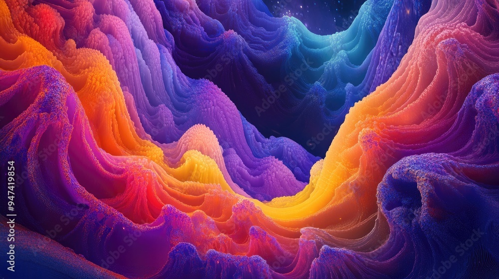 Poster color dream series a vibrant composition of gradients and spectral hues that evokes themes of imagin