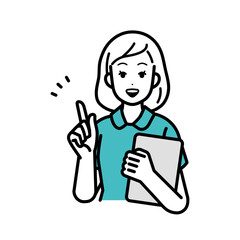 看護師　ポイントを教えるイラスト