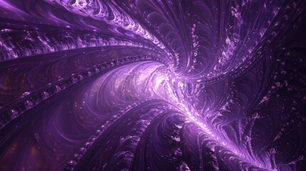 Obraz premium Abstract purple fractal lights rendered in 3D creating a captivating backdrop with intricate patterns and designs