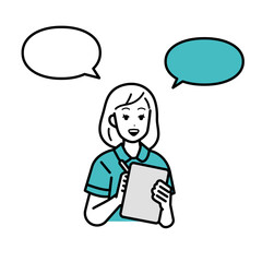 看護師　説明するイラスト吹き出し