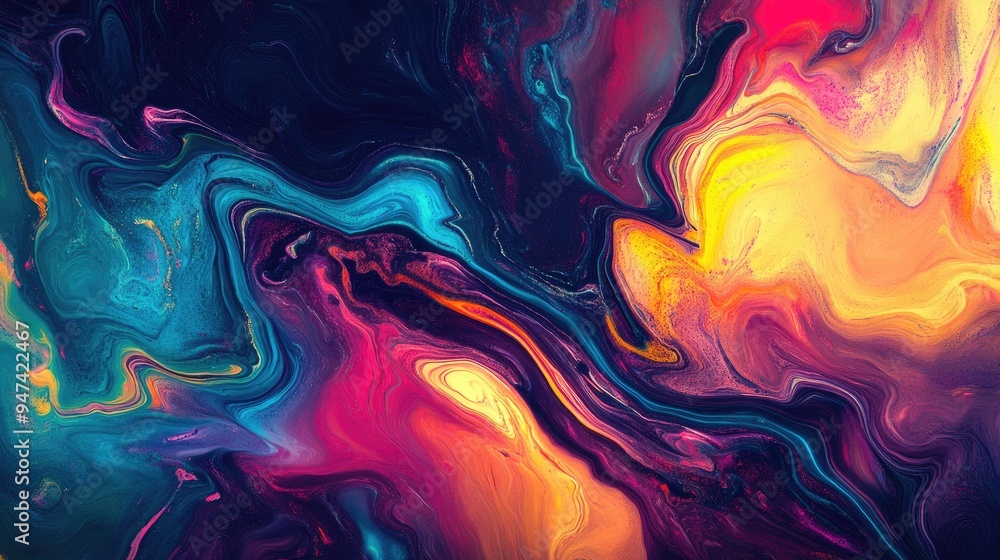 Poster background design in vibrant colors with an abstract pattern creating a visually striking and dynami