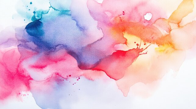 Brightly colored abstract watercolor paintings create a decorative background ideal for enhancing interior design in various spaces like bedrooms halls and kitchens as well as in books and magazine