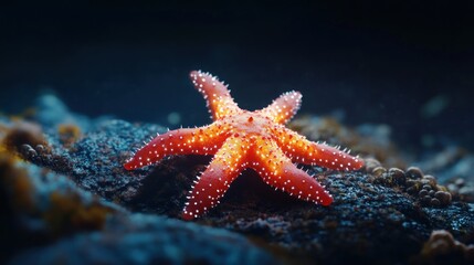 Red Starfish Underwater