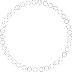 Dotted line circular round frame, symbol, icon