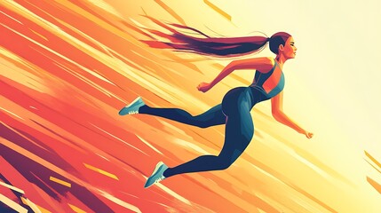 Naklejka premium Dynamic Runner with a Blurred Background