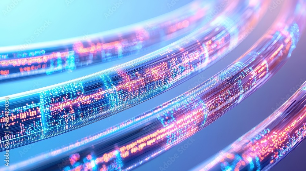 Aufkleber abstract digital data flow futuristic technology network concept