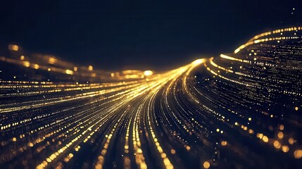 Abstract Golden Lights Bokeh Background