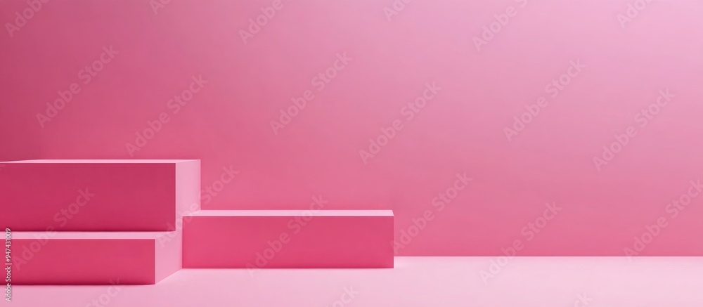 Poster Minimalist pink geometric shape background mockup for product showcase in 3D render