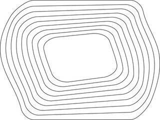 Rounded square blended lines design. Geometric shapes
