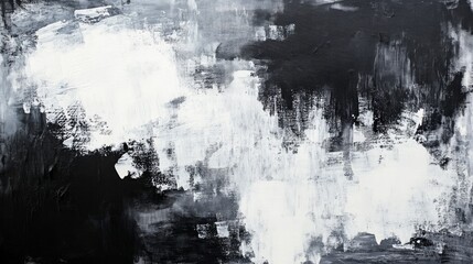 Obraz premium Abstract Acrylic Painting on Smudged Canvas Black and White Grunge Background