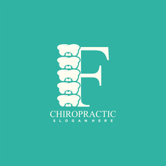 Chiropractic logo vector design element letter style with creative idea