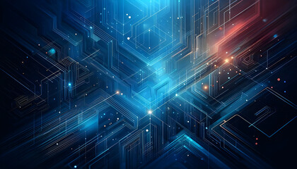 Blue neon geometric abstract background