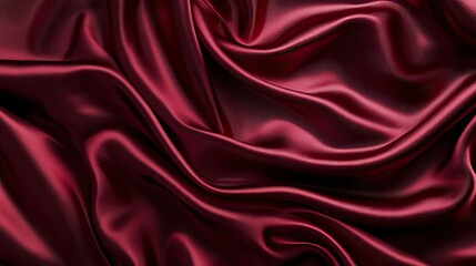 Fototapeta premium A flat lay of silky satin fabric in rich shades of red, creating a luxurious, flowing backdrop.