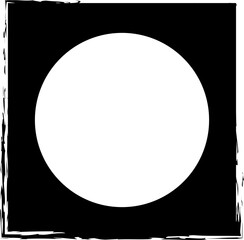 Square brush frame elements with circle border layout