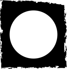 Square brush frame elements with circle border layout