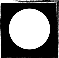 Square brush frame elements with circle border layout