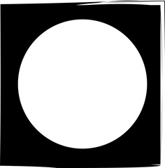 Square brush frame elements with circle border layout