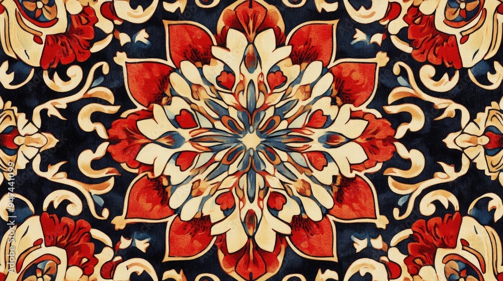 Aufkleber digital patterns for textile design featuring intricate ornaments motifs borders and geometric shape