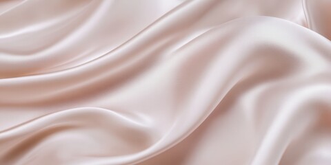 Obraz premium Closeup of rippled pink satin fabric texture background. Luxurious background design 