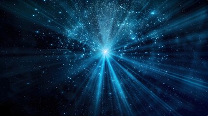 Mesmerizing Blue Cosmic Rays Bursting Forth from a Brilliant Galactic Center