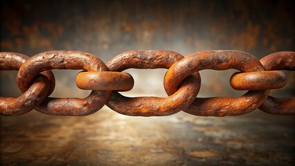 Fototapeta premium Rusty chain metal heavy isolated, rusty, chain, metal, heavy, isolated, aged, worn, weathered, antique, industrial, strength, durable