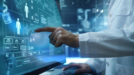 Doctor Using Technology for Patient Data Analysis