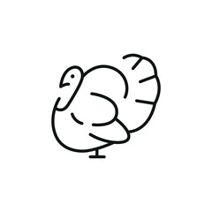 Turkey icon. A minimalistic depiction of a turkey, recognized as a symbol of Thanksgiving and the agricultural industry. Ideal for content about farming, holiday celebrations. Vector illustration 