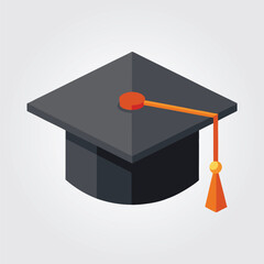 a black graduation cap with a red tassel on it