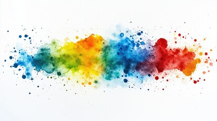 Obraz premium Bright watercolor paints in a palette, with hues of red, blue, yellow, and green, set against a clean white backdrop.