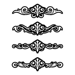 Fototapeta premium Classic Vintage Baroque Victorian Ornament Frames Separator Elements Classic Wedding Invitation