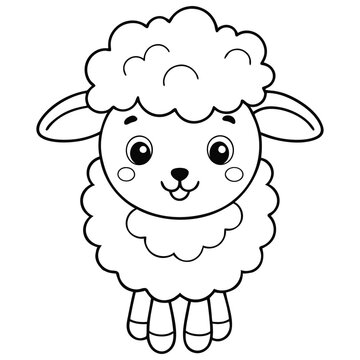 recommend clip art: children's coloring book sheep with a black outline