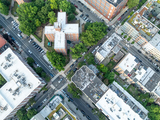 Aerial View over Hoboken in New Jersey in USA, Building and house with road.