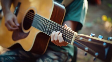 Obraz premium Acoustic Guitar Close-up