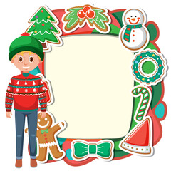 Festive Holiday Frame with Boy