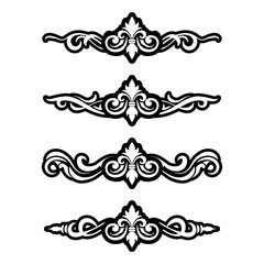 Classic Vintage Baroque Victorian Ornament Frames Separator Elements Classic Wedding Invitation