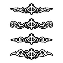 Classic Vintage Baroque Victorian Ornament Frames Separator Elements Classic Wedding Invitation