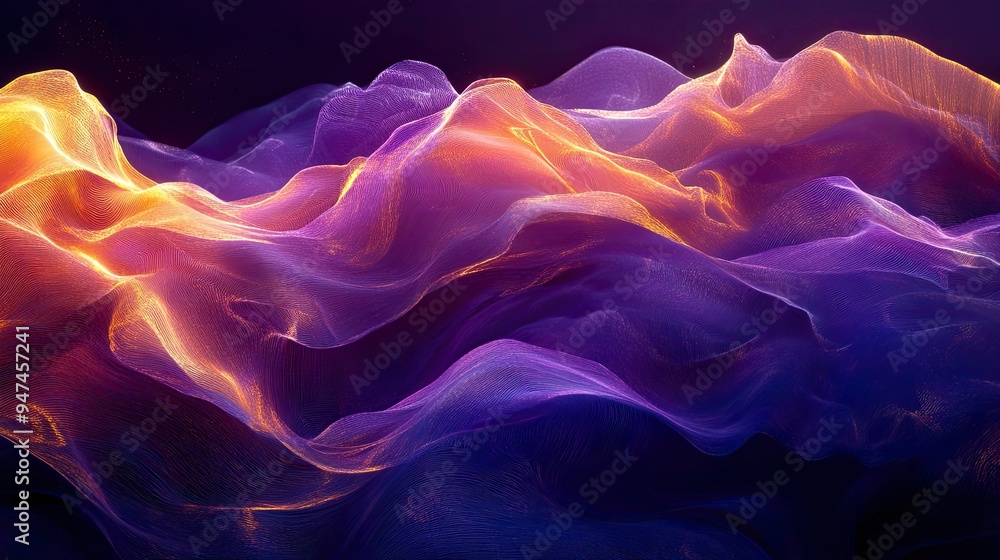 Poster vibrant and flowing abstract waves, creating a perfect backdrop for creative projects.