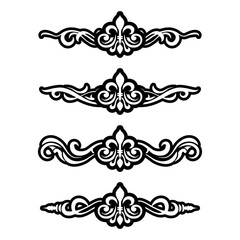 Classic Vintage Baroque Victorian Ornament Frames Separator Elements Classic Wedding Invitation