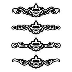 Naklejka premium Classic Vintage Baroque Victorian Ornament Frames Separator Elements Classic Wedding Invitation