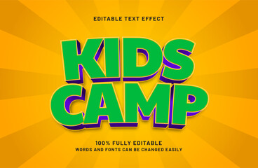 kids camp editable text effect in happy and smart text style