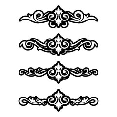 Classic Vintage Baroque Victorian Ornament Frames Separator Elements Classic Wedding Invitation