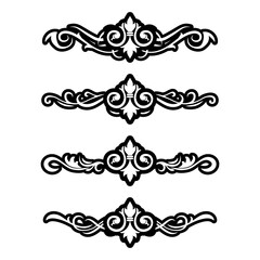 Classic Vintage Baroque Victorian Ornament Frames Separator Elements Classic Wedding Invitation