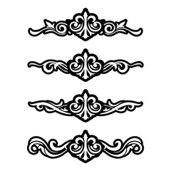 Classic Vintage Baroque Victorian Ornament Frames Separator Elements Classic Wedding Invitation