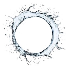 Obraz premium Captivating Water Splash Forming a Circle on Clean White Background