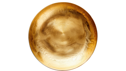 Golden metal plate isolated on white background