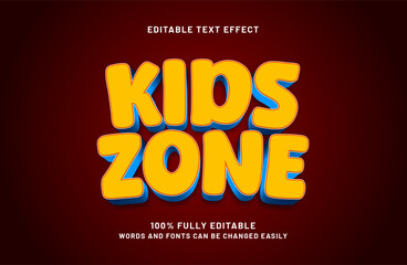 kids zone editable text effect in happy and kids text style