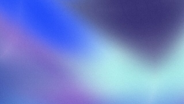 Abstract background Flat style. Freeform blue gradient color background with defocused blur grainy noise effects. Light and dark blue purple colors copy space text area 