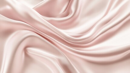 Obraz premium Closeup of rippled pink satin fabric texture background. Luxurious background design 