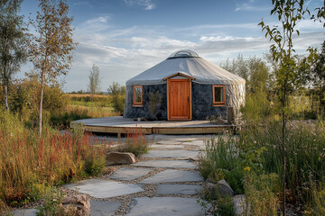 Snug Yurt in a Sprawling Slate Eco-Dome: Nature's Own Retreat